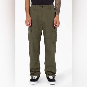 DICKIES MENS EAGLE BEND PANTS MILITARY GREEN CARGO Size W36/L32